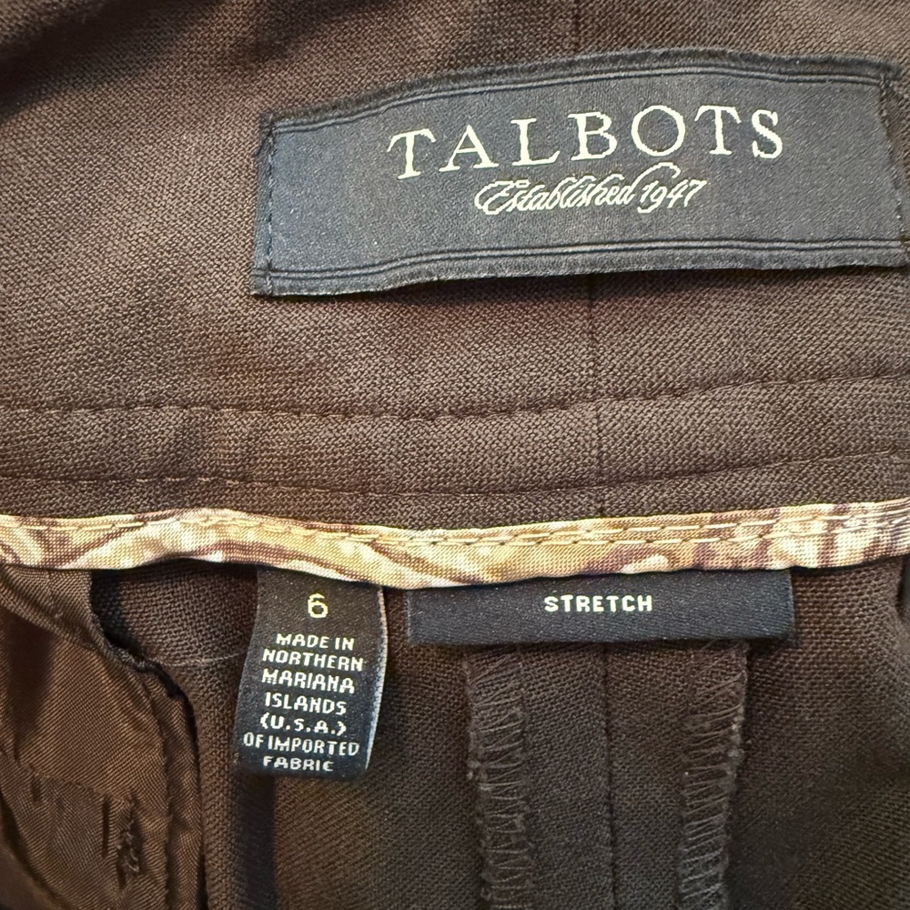Talbots Dark Brown Wide Leg Pants - Picture 2 of 4